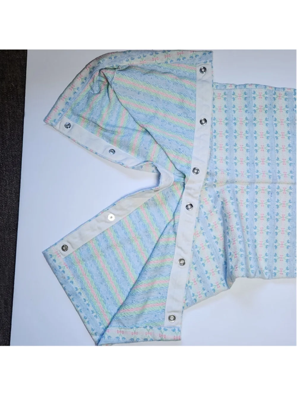 Vintage 70s 80s Health-tex Pointelle Thermal Sleeper One-Piece Sz 18M Made n USA